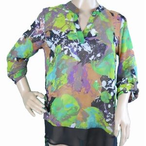 Vivian Wong Long Sleeve Paint Splatter Blouse